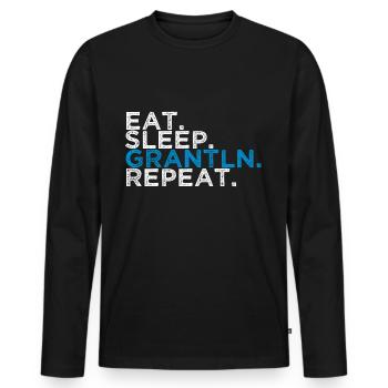 eat sleep grantln repeat bayern geschenkidee - Männer Premium Bio Langarmshirt - Schwarz - Vorne - Nico (187cm)