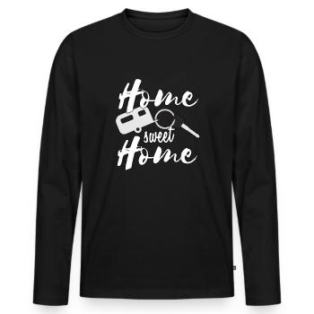 Caravanes Camping - T-shirt manches longues Premium bio Homme - noir - Devant - Nico (187cm)