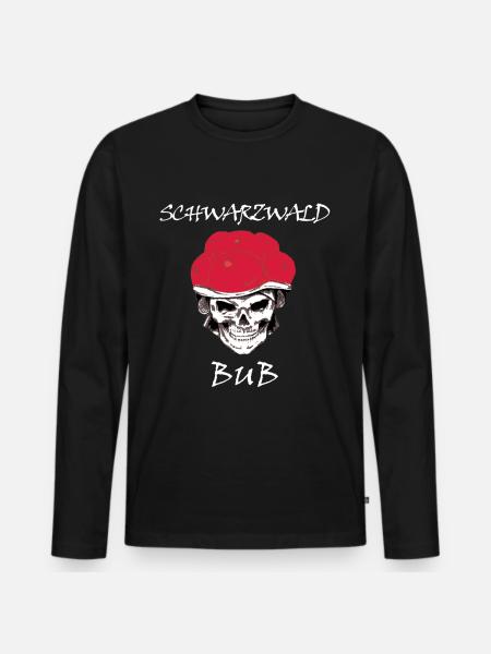 schwarzwaldbub schwarzwald bollenhut - Männer Premium Bio Langarmshirt - Schwarz
