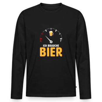 Ich brauche Bier Radler Brauerei Geschenk - Männer Premium Bio Langarmshirt - Schwarz - Vorne - Nico (187cm)