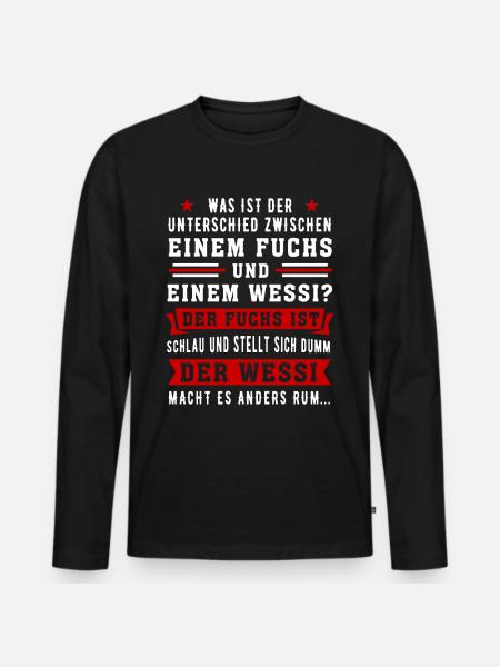 Ossi Wessi DDR BRD Witz Geschenkidee Osten Stolz - Männer Premium Bio Langarmshirt - Schwarz
