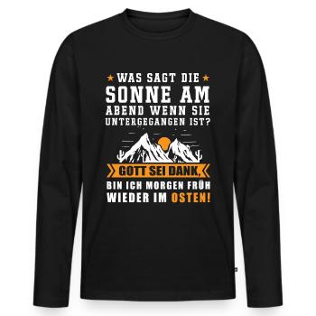 Ossi Wessi DDR BRD Witz Geschenkidee Osten Stolz - Männer Premium Bio Langarmshirt - Schwarz - Vorne - Nico (187cm)