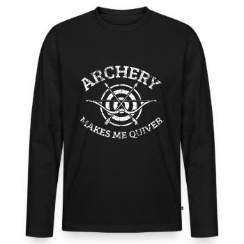 Bow And Two Crossed Arrows - Archery - Men's Premium Organic Long Sleeve Shirt - black - Front - Nico (187cm)