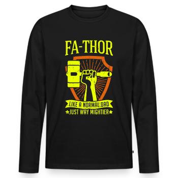 Fa-Thor Vater Thor Vatertag Wikinger Papa Geschenk - Männer Premium Bio Langarmshirt - Schwarz - Vorne - Nico (187cm)