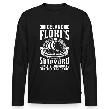 Viking nordique père Odin cadeau Viking Walhalla - T-shirt manches longues Premium bio Homme - noir - Devant - Nico (187cm)