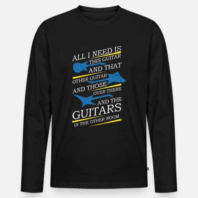 Drei Elektrischen Gitarren - E-Gitarre - Männer Premium Bio Langarmshirt - Schwarz