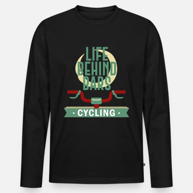 Life Behind Bars - Radfahren - Männer Premium Bio Langarmshirt - Schwarz