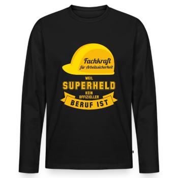 Superheld Fachkraft Arbeitssicherheit Superheld - Männer Premium Bio Langarmshirt - Schwarz - Vorne - Nico (187cm)