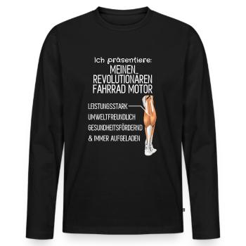 Fahrradfahrer ohne Motor Muskelkraft anti Ebike - Männer Premium Bio Langarmshirt - Schwarz - Vorne - Nico (187cm)