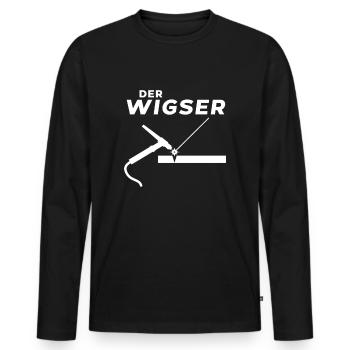 Der WIGser WIG schweißen WIG Schweißer Schlosser - Männer Premium Bio Langarmshirt - Schwarz - Vorne - Nico (187cm)