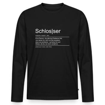 Definition Schlosser schweißen WIG MAG Schweißer - Männer Premium Bio Langarmshirt - Schwarz - Vorne - Nico (187cm)
