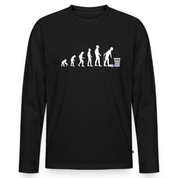Müll sammeln Umwelt schützen - Männer Premium Bio Langarmshirt - Schwarz - Vorne - Nico (187cm)