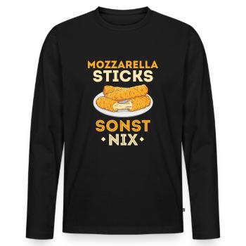 Mozzarella sticks - nothing else! - Men's Premium Organic Long Sleeve Shirt - black - Front - Nico (187cm)