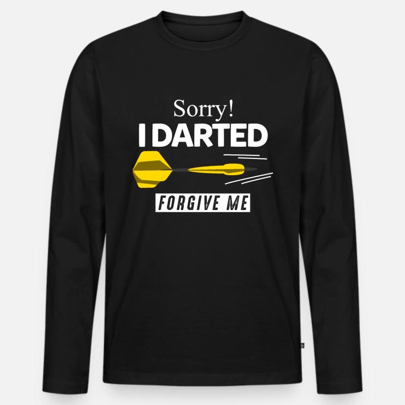 Dart Dartpfeil - Männer Premium Bio Langarmshirt - Schwarz