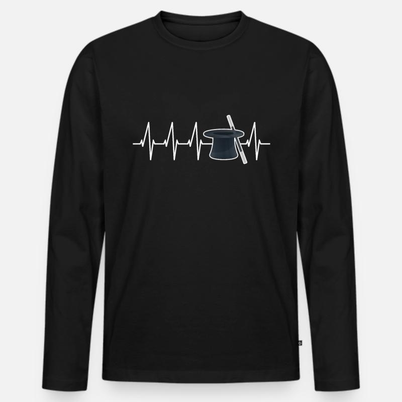 Magier - Männer Premium Bio Langarmshirt - Schwarz