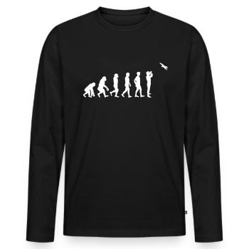 regarder les oiseaux - T-shirt manches longues Premium bio Homme - noir - Devant - Nico (187cm)