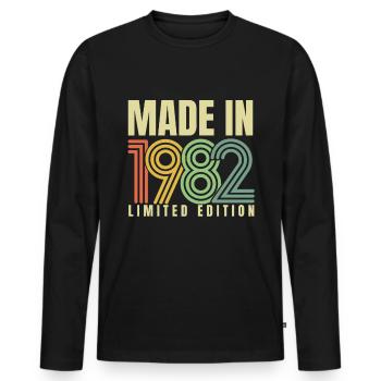 1982 Birthday Gift Year Of Birth Year 82 - Men's Premium Organic Long Sleeve Shirt - black - Front - Nico (187cm)