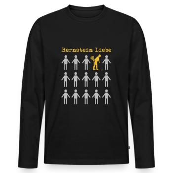 Amour ambré - T-shirt manches longues Premium bio Homme - noir - Devant - Nico (187cm)
