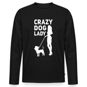 chien fou dame chiens fous femme femme chien qui fume - T-shirt manches longues Premium bio Homme - noir - Devant - Nico (187cm)