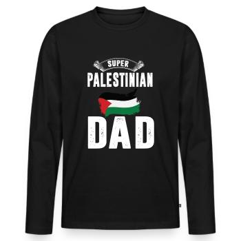 super palestinian dad great palestinian father - Men's Premium Organic Long Sleeve Shirt - black - Front - Nico (187cm)