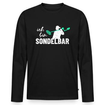 Sondengänger - Männer Premium Bio Langarmshirt - Schwarz - Vorne - Nico (187cm)