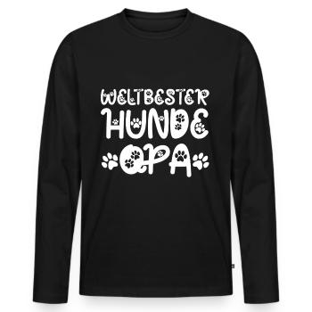 Weltbester Hunde Opa Hundehalter Großvater Hundeli - Männer Premium Bio Langarmshirt - Schwarz - Vorne - Nico (187cm)