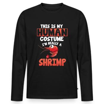 crevettes crevettes cancer costumes costume personnes - T-shirt manches longues Premium bio Homme - noir - Devant - Nico (187cm)