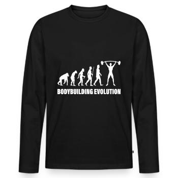 bodybuilding evolution weight training sports weights - Men's Premium Organic Long Sleeve Shirt - black - Front - Nico (187cm)
