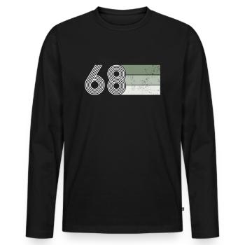 Vintage 1968 birthday 53 YEARS RETRO 68 green - Men's Premium Organic Long Sleeve Shirt - black - Front - Nico (187cm)