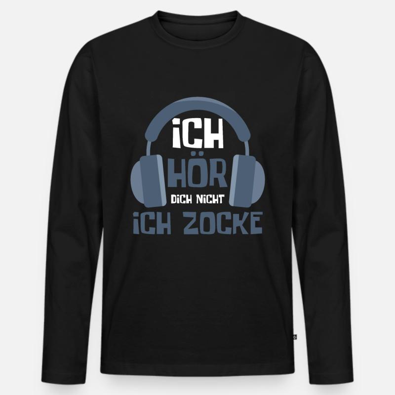 Gaming Game Gamer - Männer Premium Bio Langarmshirt - Schwarz