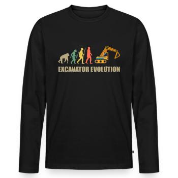 der perfekte tag mit bagger und maschine perfect - Männer Premium Bio Langarmshirt - Schwarz - Vorne - Nico (187cm)