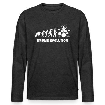 evolution etnwick on drums drummer - Men's Premium Organic Long Sleeve Shirt - heather anthracite - Front - Nico (187cm)