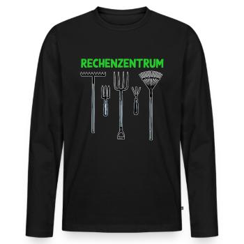 Rechenzentrum Garten Rechen Geschenk Für - Männer Premium Bio Langarmshirt - Schwarz - Vorne - Nico (187cm)