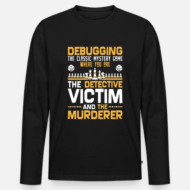 Programmierer Entwickler - Code Nerd Debug - Männer Premium Bio Langarmshirt - Schwarz