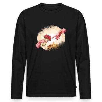 Champignons cueillette champignons champignons outdoor Hobbby - T-shirt manches longues Premium bio Homme - noir - Devant - Nico (187cm)