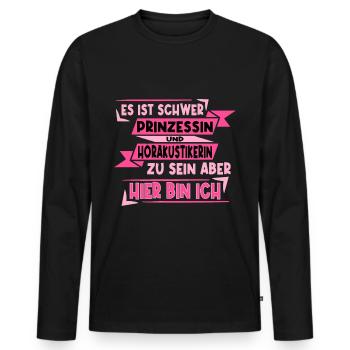 Hörakustikerin und Prinzessin - Männer Premium Bio Langarmshirt - Schwarz - Vorne - Nico (187cm)