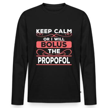 Anästhesie Arzt Propofol witz - Männer Premium Bio Langarmshirt - Schwarz - Vorne - Nico (187cm)