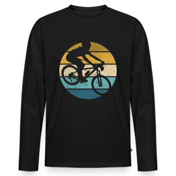 Retro Track Cycling Vintage Cycling Track - Men's Premium Organic Long Sleeve Shirt - black - Front - Nico (187cm)