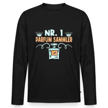 Collecteurs de parfums nr 1 - T-shirt manches longues Premium bio Homme - noir - Devant - Nico (187cm)