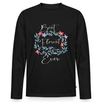 Florist Florist Florist Gardener Flowers - Men's Premium Organic Long Sleeve Shirt - black - Front - Nico (187cm)