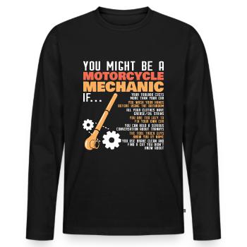 Two-wheel mechanic motorcycle mechanic screwdriver - Men's Premium Organic Long Sleeve Shirt - black - Front - Nico (187cm)
