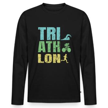 Triathlete Triathlon Athletes Endurance Sports Running - Men's Premium Organic Long Sleeve Shirt - black - Front - Nico (187cm)
