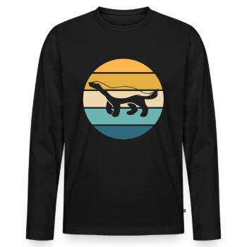 Retro Honey Badger Vintage Honey Badger - Men's Premium Organic Long Sleeve Shirt - black - Front - Nico (187cm)