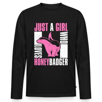 honey badger - Men's Premium Organic Long Sleeve Shirt - black - Front - Nico (187cm)