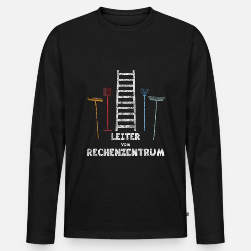 Leiter vom Rechenzentrum - Männer Premium Bio Langarmshirt - Schwarz