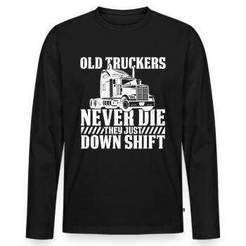 Camion routier camion routier - T-shirt manches longues Premium bio Homme - noir - Devant - Nico (187cm)