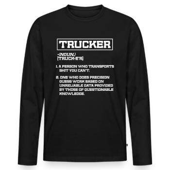 Camion routier camion routier - T-shirt manches longues Premium bio Homme - noir - Devant - Nico (187cm)