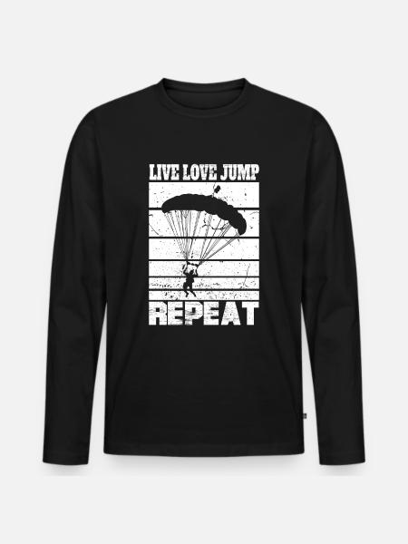 Parachutists Parachute Jump Parachute - Men's Premium Organic Long Sleeve Shirt - black