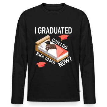 I Graduated. Can I Go Back To Bed Now? - Männer Premium Bio Langarmshirt - Schwarz - Vorne - Nico (187cm)