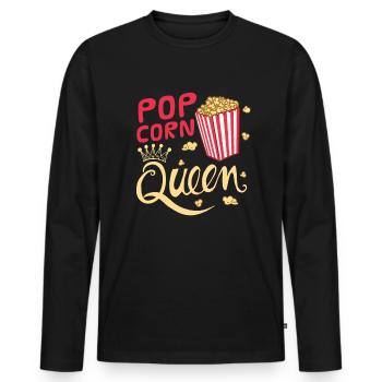 Popcorn - Männer Premium Bio Langarmshirt - Schwarz - Vorne - Nico (187cm)
